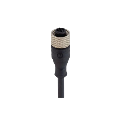 M12 B-code vrouwelijk transparante behuizing PUR zwart 4-Wire